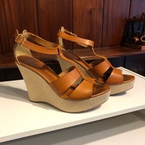 Jcrew Leather Platform Wedges